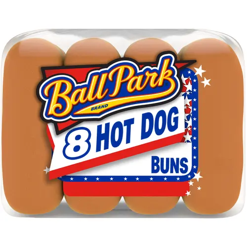 Ball Park White Hot Dog Buns, 8 count, Hot Dog Buns, 14 oz Bag