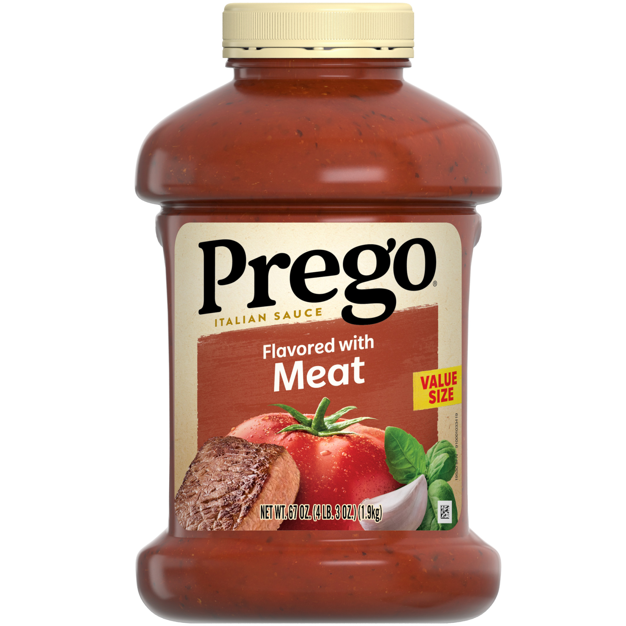 Prego Italian Tomato Pasta Sauce Flavored with Meat, 67 oz Jar