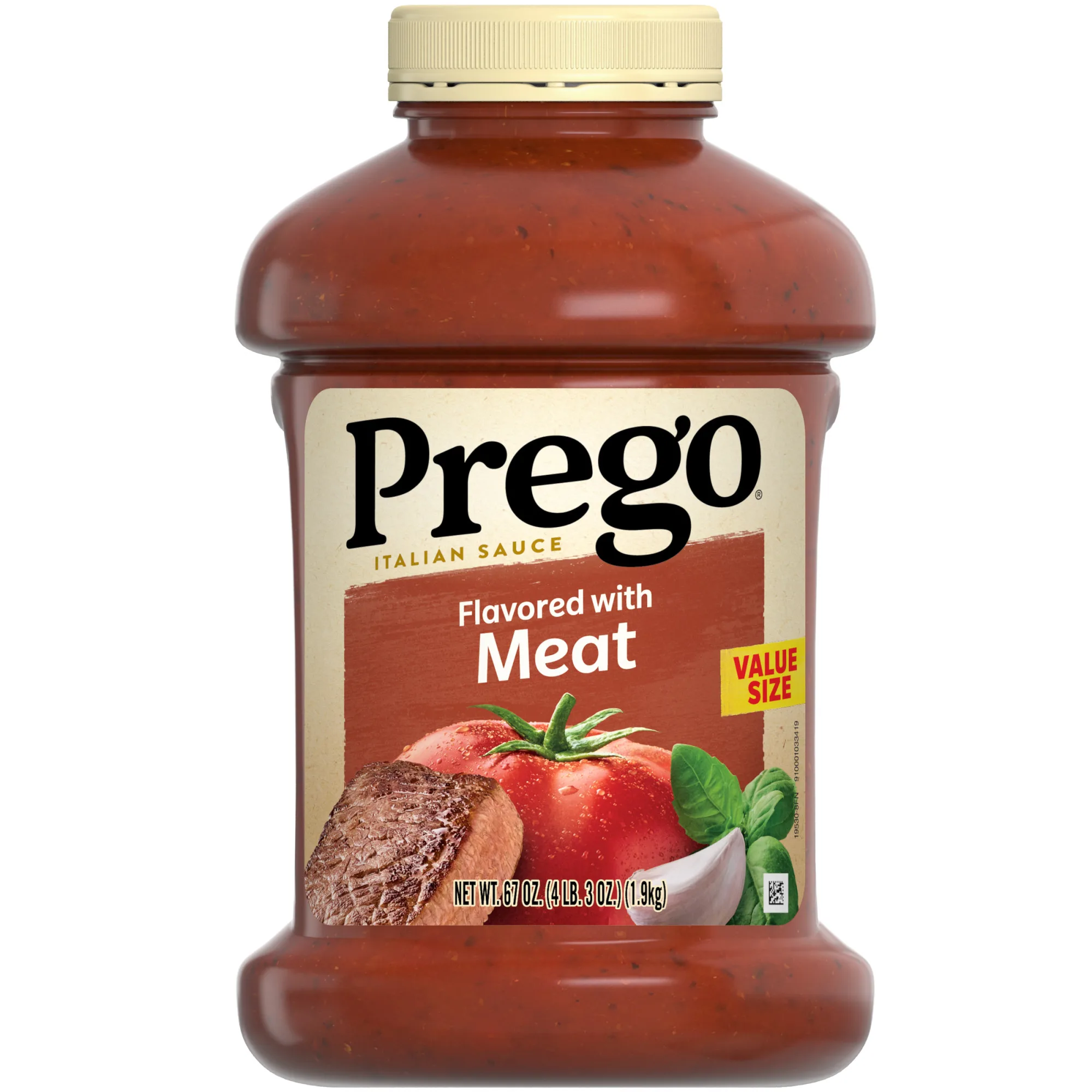 Prego Italian Tomato Pasta Sauce Flavored with Meat, 67 oz Jar