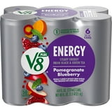 V8 +Energy Pomegranate Blueberry Juice Energy Drink, 8 fl oz Can, 6 Count