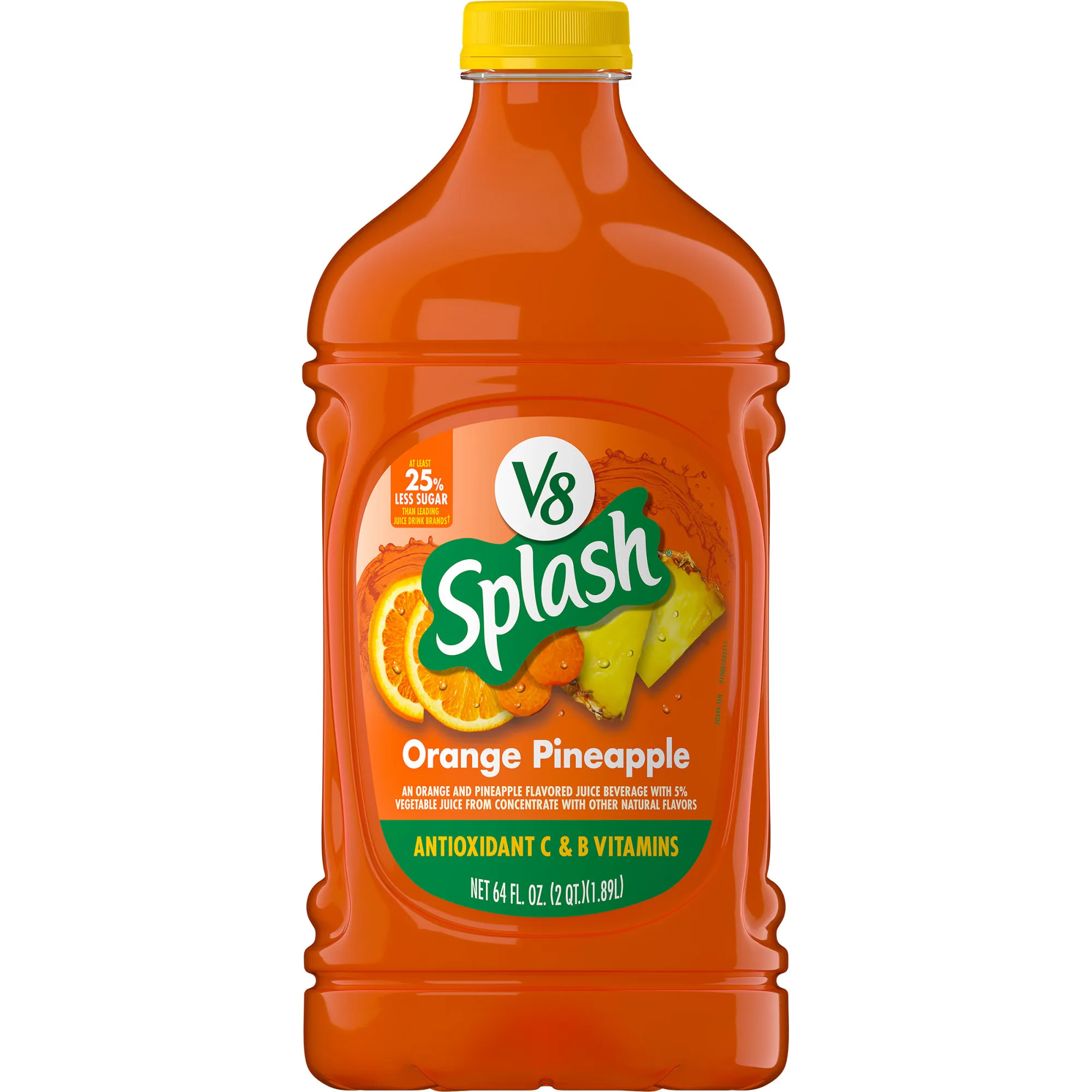 V8 Splash Orange Pineapple Flavored Juice Beverage, 64 fl oz Bottle
