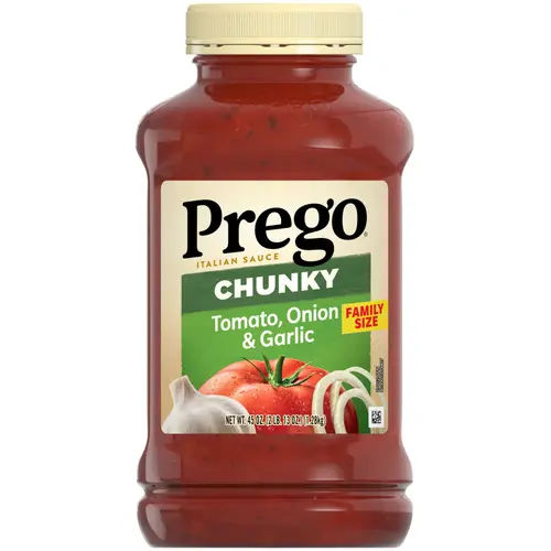 Prego Chunky Tomato with Garlic and Onion Pasta Sauce, 45 oz Jar