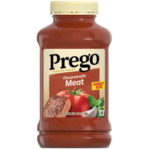 Prego Italian Pasta Sauce Flavored with Meat, 45 oz Jar