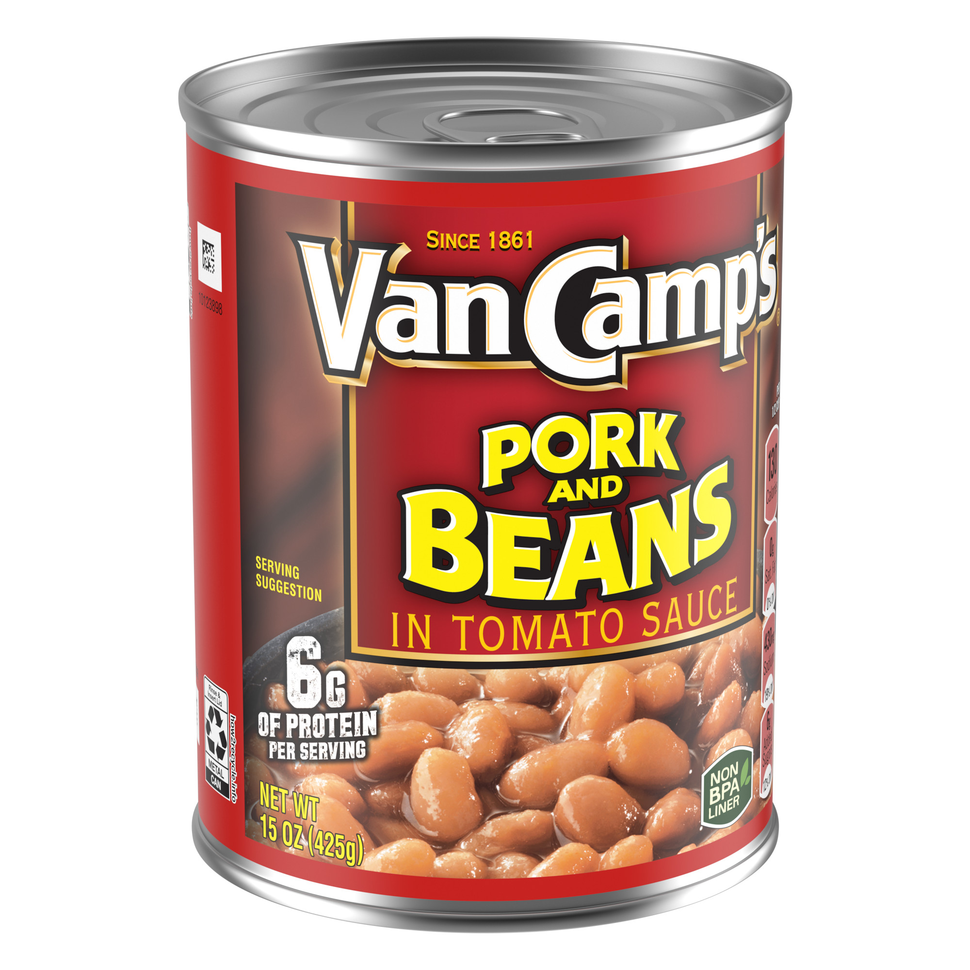 Van Camp's Pork And Beans In Tomato Sauce, Canned Beans, 15 oz thumbnail 2