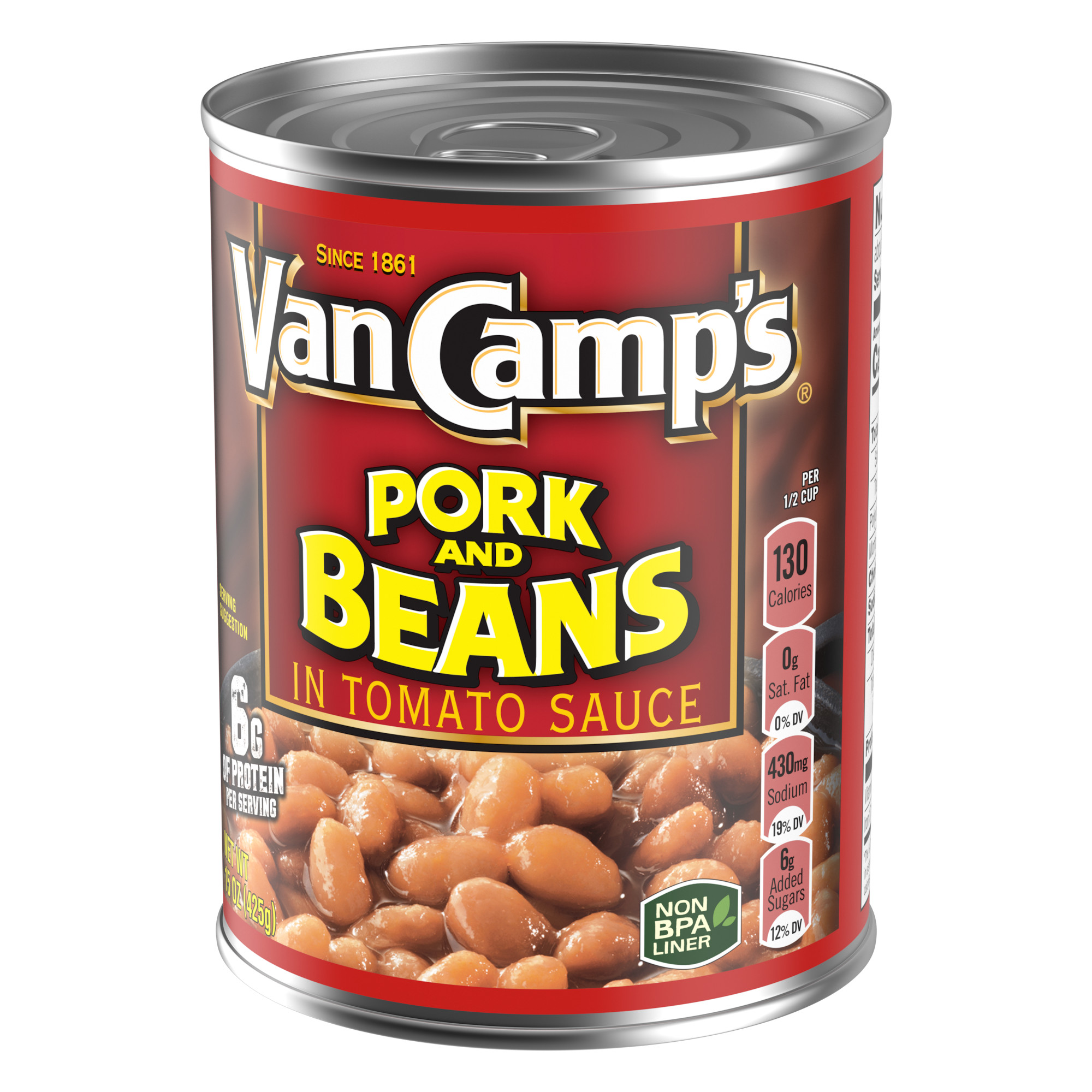 Van Camp's Pork And Beans In Tomato Sauce, Canned Beans, 15 oz thumbnail 3