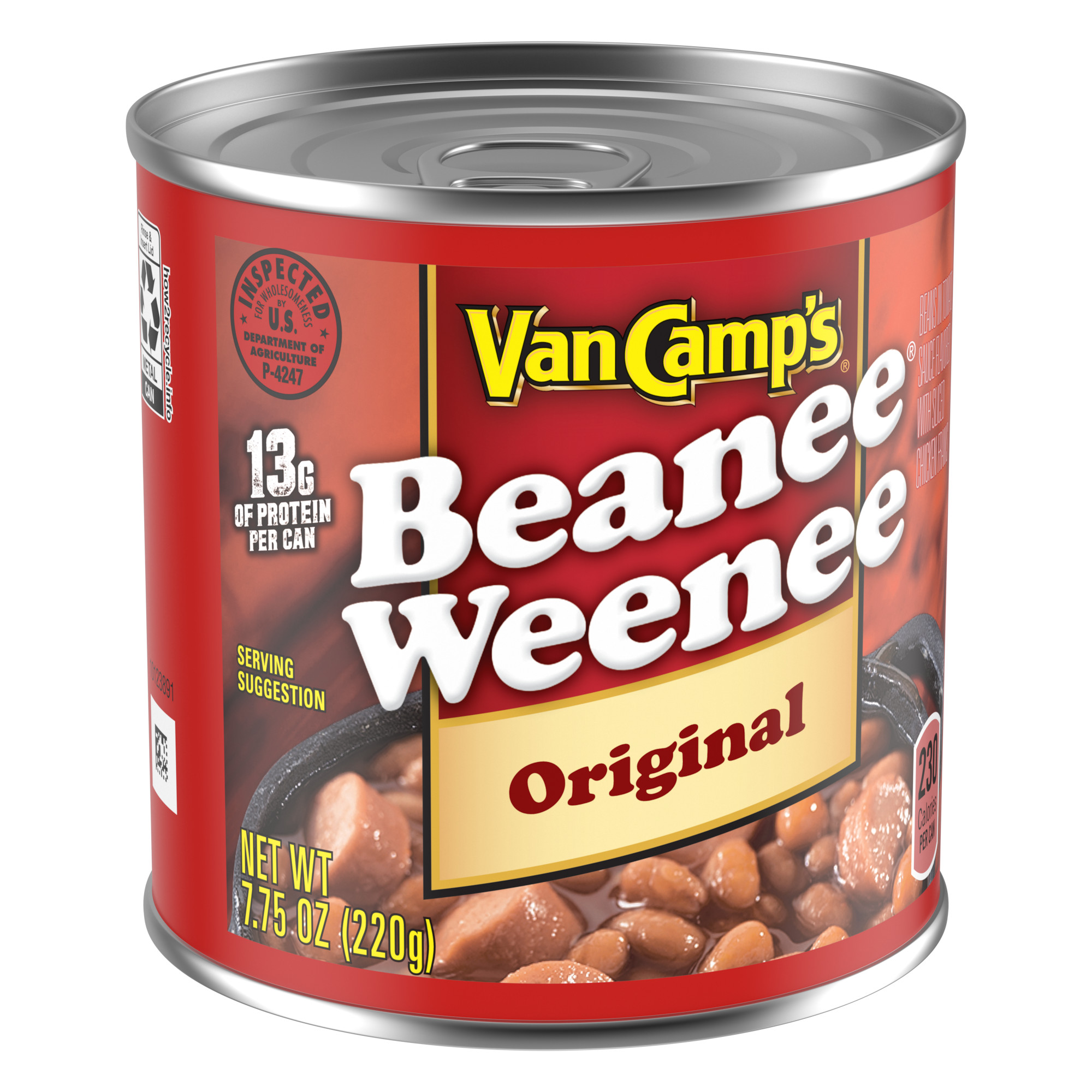 Van Camp's Original Beanee Weenee, Canned Food, 7.75 oz. thumbnail 2