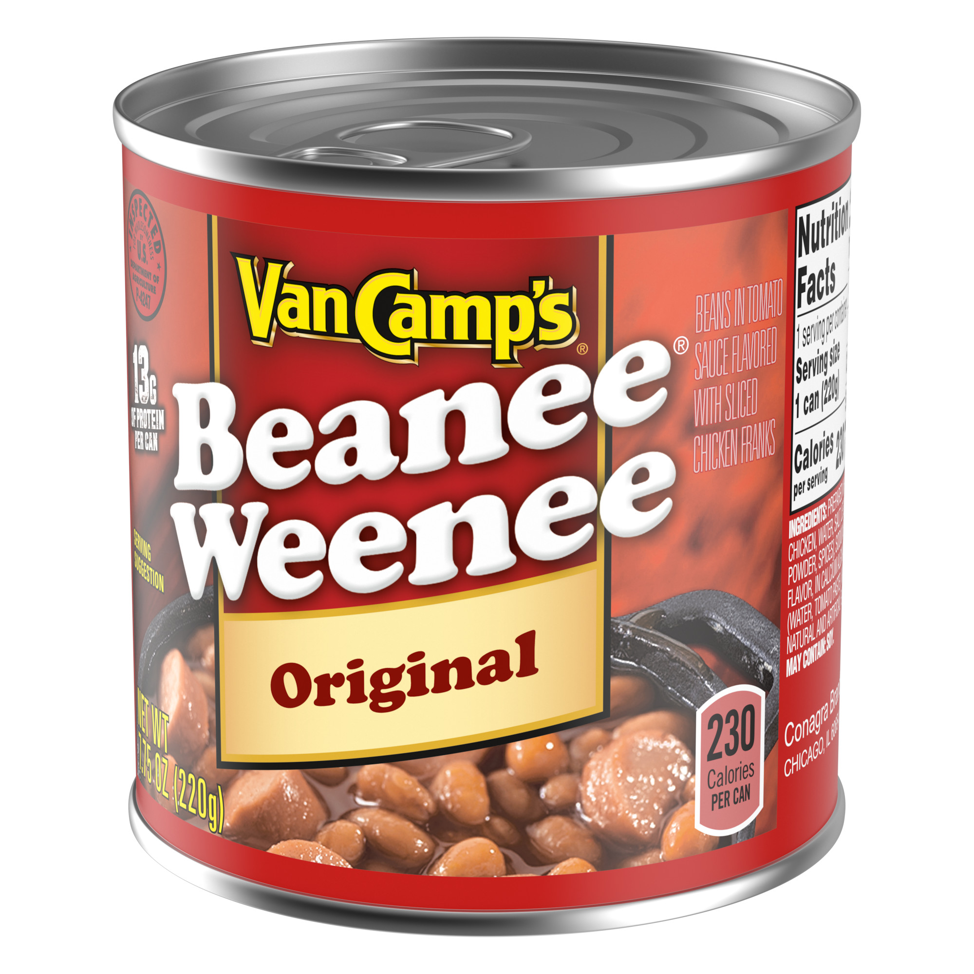 Van Camp's Original Beanee Weenee, Canned Food, 7.75 oz. thumbnail 3