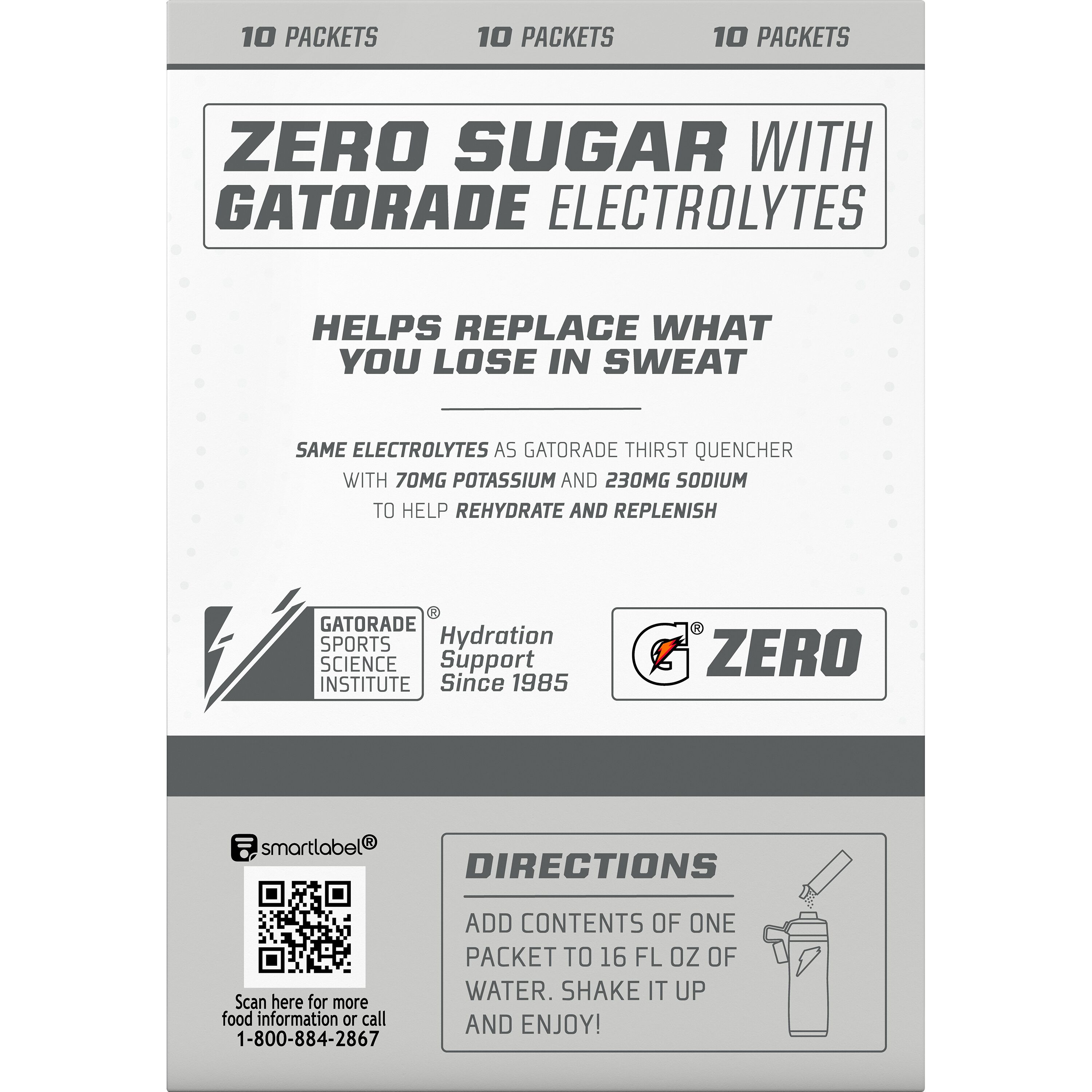 Gatorade G Zero Sugar Glacier Cherry Sports Drink Mix Powder, 10 Count Packets thumbnail 4