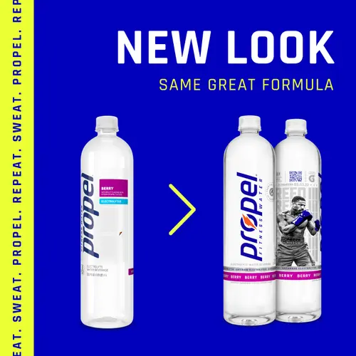 Propel Flavored Water with Electrolytes, Kiwi Strawberry, 16.9 fl oz, 12 Pack thumbnail 2