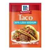 McCormick 30% Less Sodium Taco Seasoning Mix, 1 oz Envelope