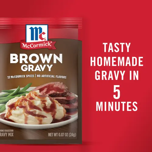 McCormick No Artificial Flavors Brown Gravy Mix, 0.87 oz Envelope thumbnail 2