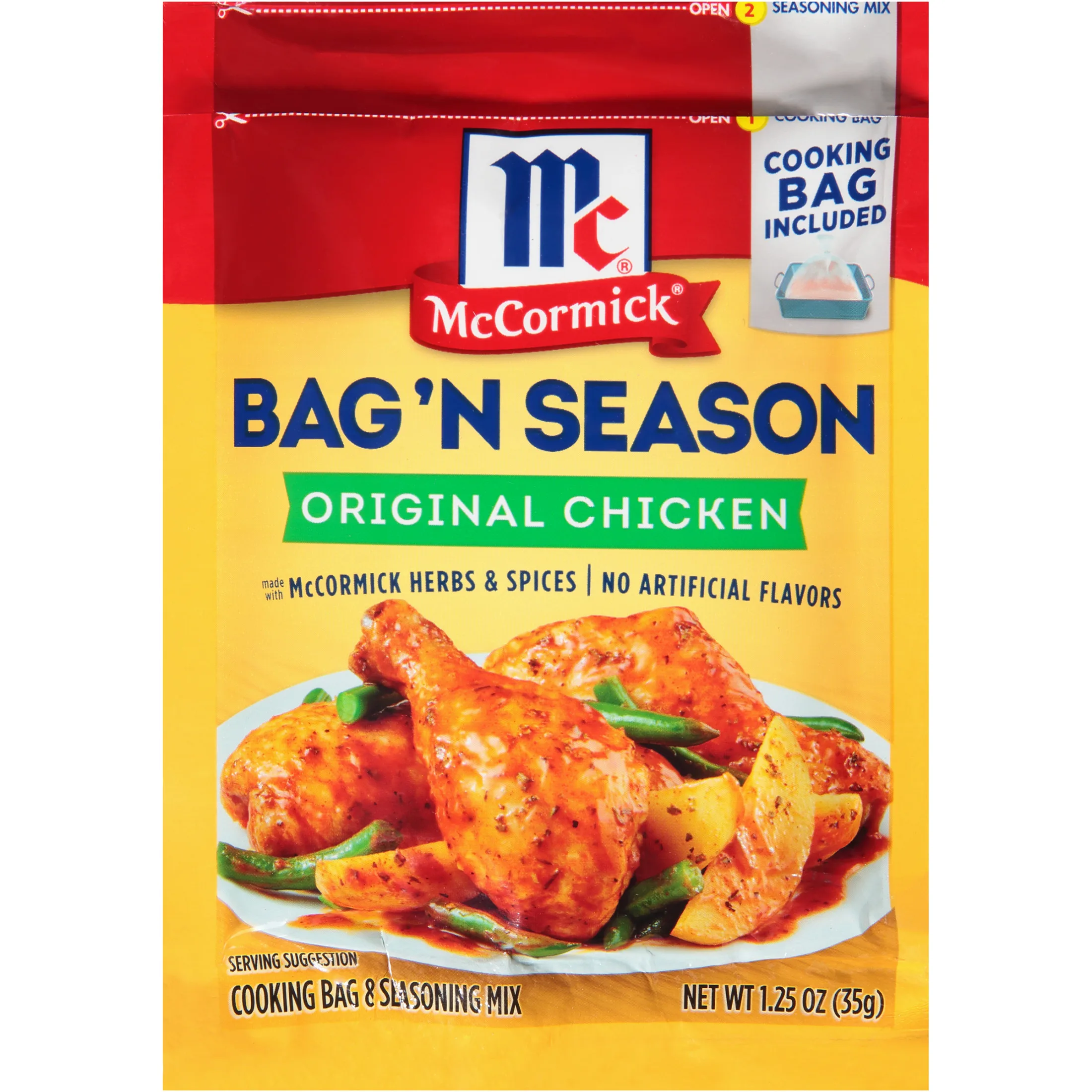 McCormick Bag 'n Season Original Chicken Cooking Bag & Seasoning Mix, 1.25 oz Envelope