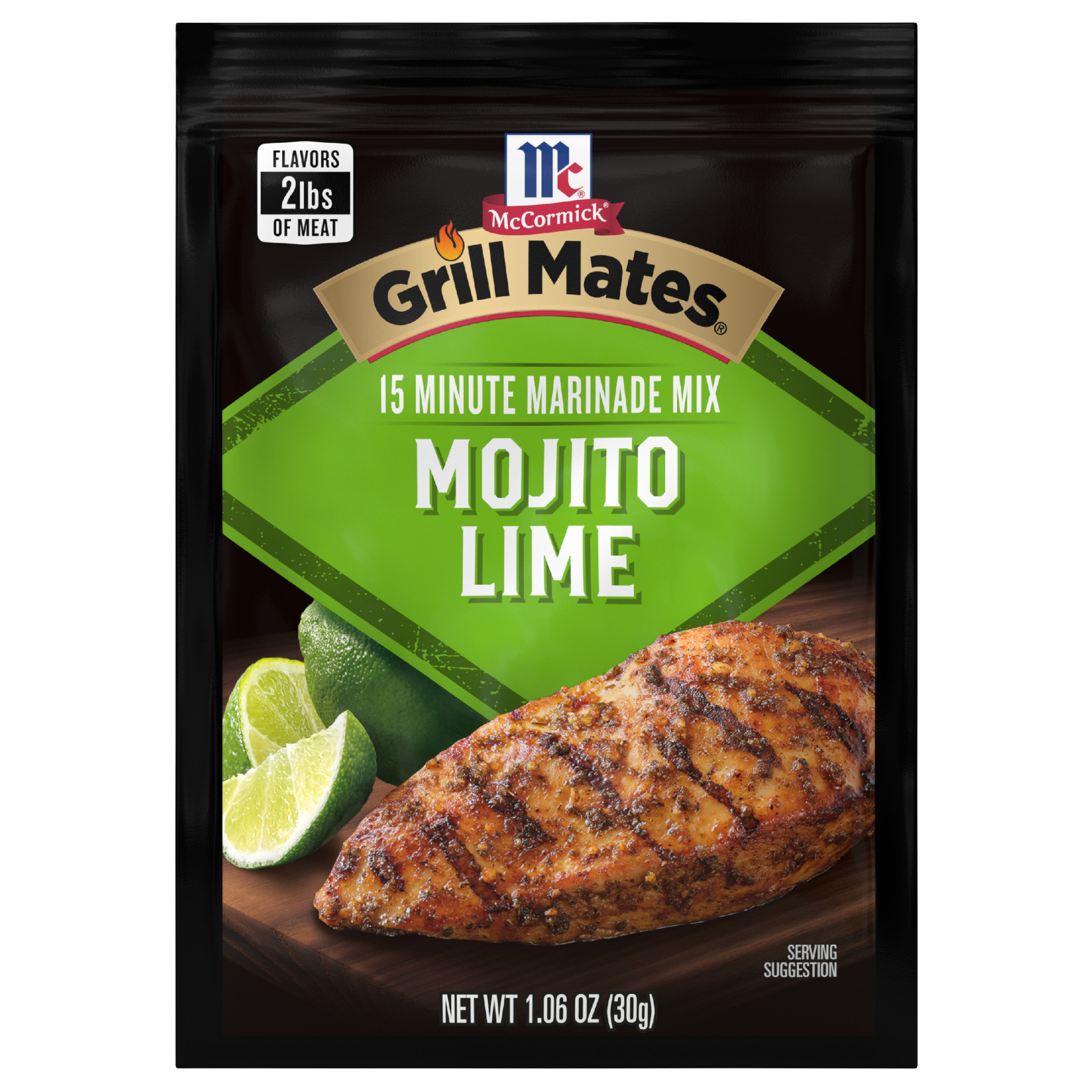 McCormick Grill Mates Gluten Free Mojito Lime Marinade Mix, 1.06 oz Envelope