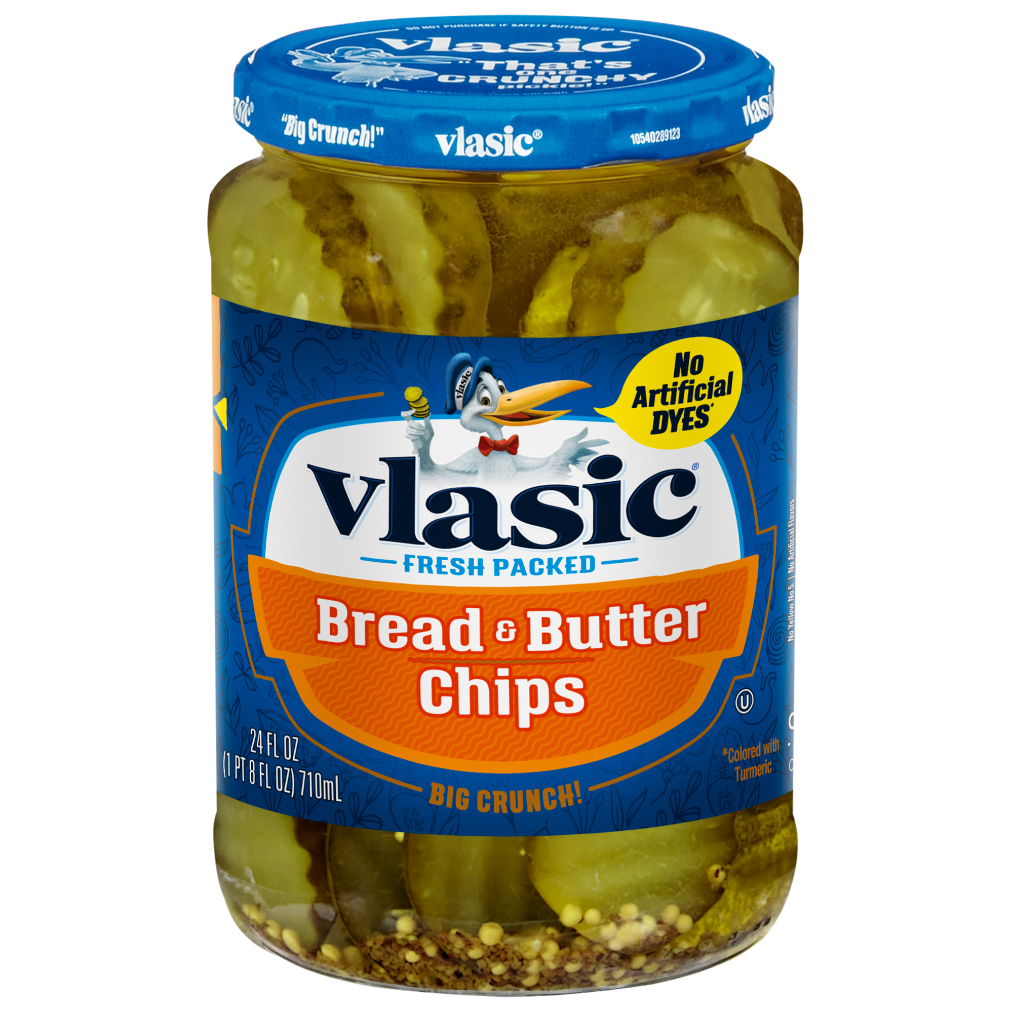 Vlasic Bread and Butter Pickles, Sweet Pickle Chips, 24 fl oz Jar