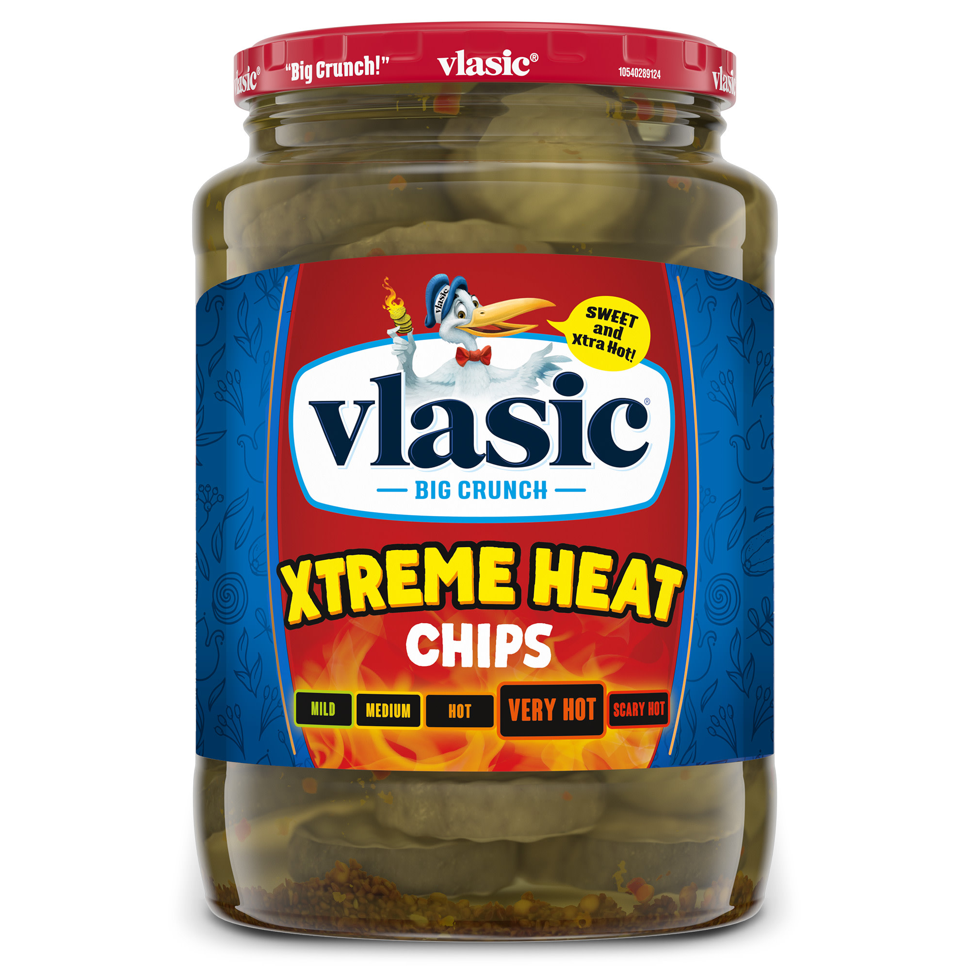 Vlasic Sweet Heat Pickle Chips, Medium Spice, 24 fl oz Jar