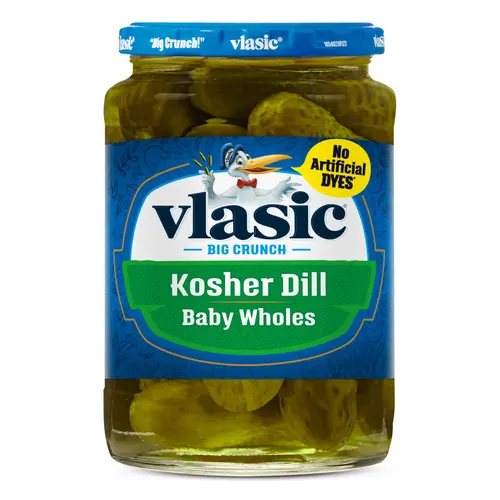 Vlasic Kosher Dill Pickles, Dill Baby Whole Pickles, 24 fl oz Jar