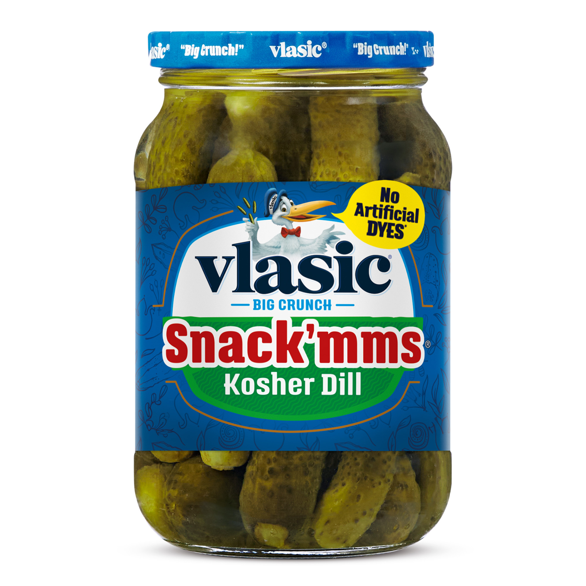 Vlasic Snack'mms Kosher Dill Pickles, Mini Dill Pickles, 24 fl oz Jar