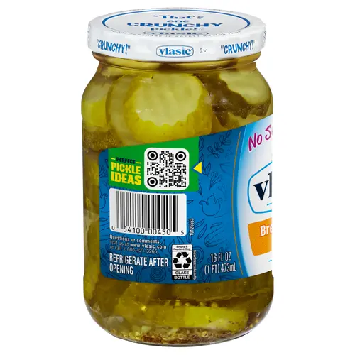 Vlasic Bread and Butter Pickle Chips, No Sugar Added, 16 fl oz Jar thumbnail 2