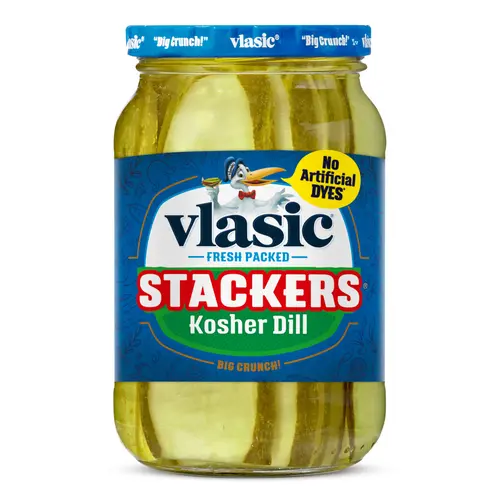 Vlasic Dill Pickle Sandwich Stackers, Kosher Dill Pickles, 16 fl oz Jar