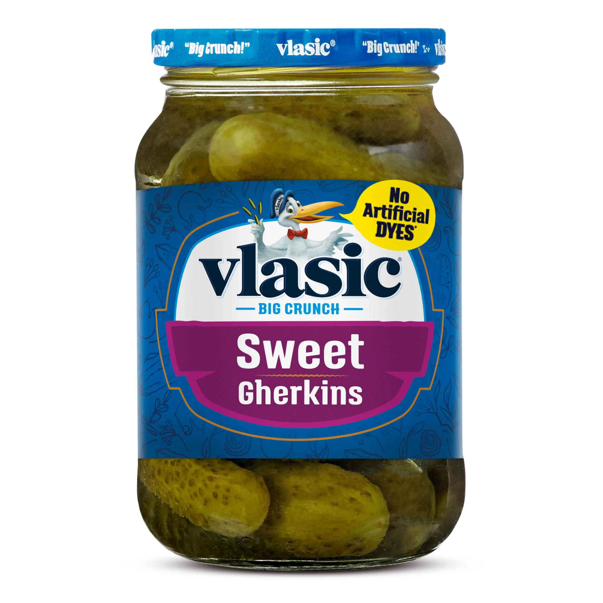 Vlasic Sweet Gherkins Pickles, Mini Sweet Pickles, 16 fl oz Jar