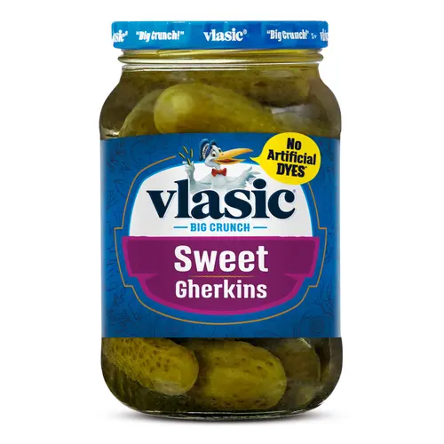 Vlasic Sweet Gherkins Pickles, Mini Sweet Pickles, 16 fl oz Jar