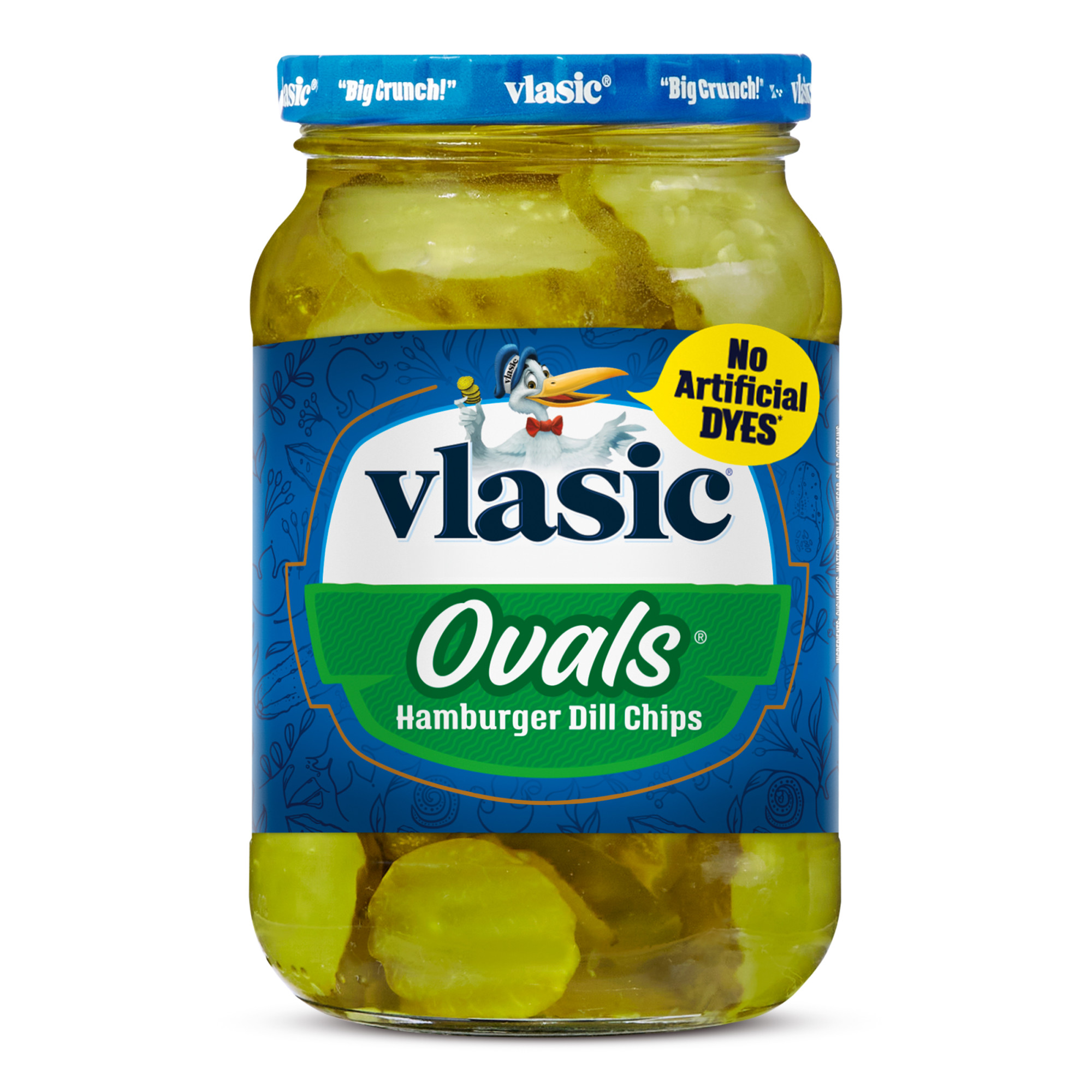 Vlasic Ovals Hamburger Pickle Chips, Dill Pickles, 16 fl oz Jar