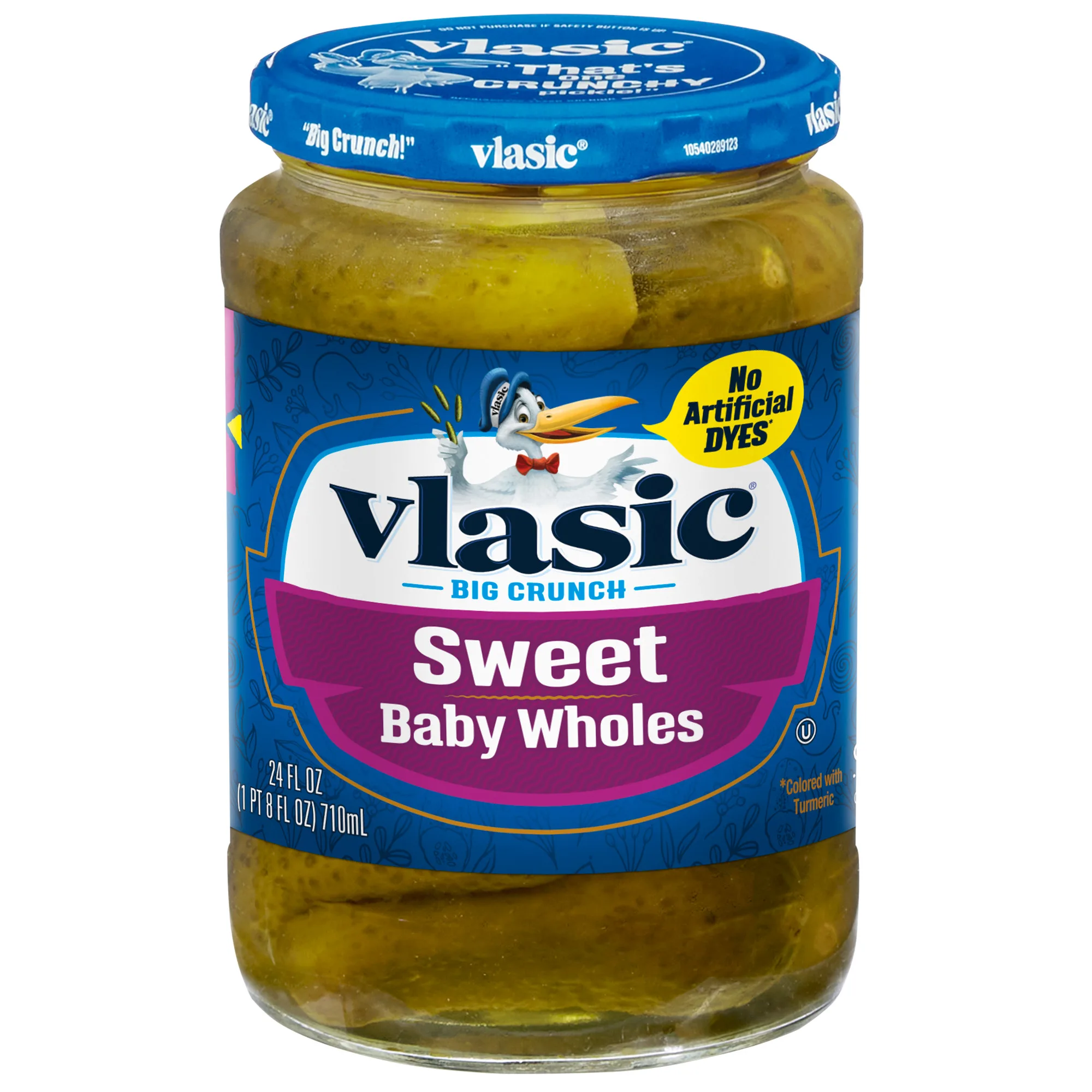 Vlasic Baby Sweet Whole Pickles, Sweet Pickles, 24 fl oz Jar