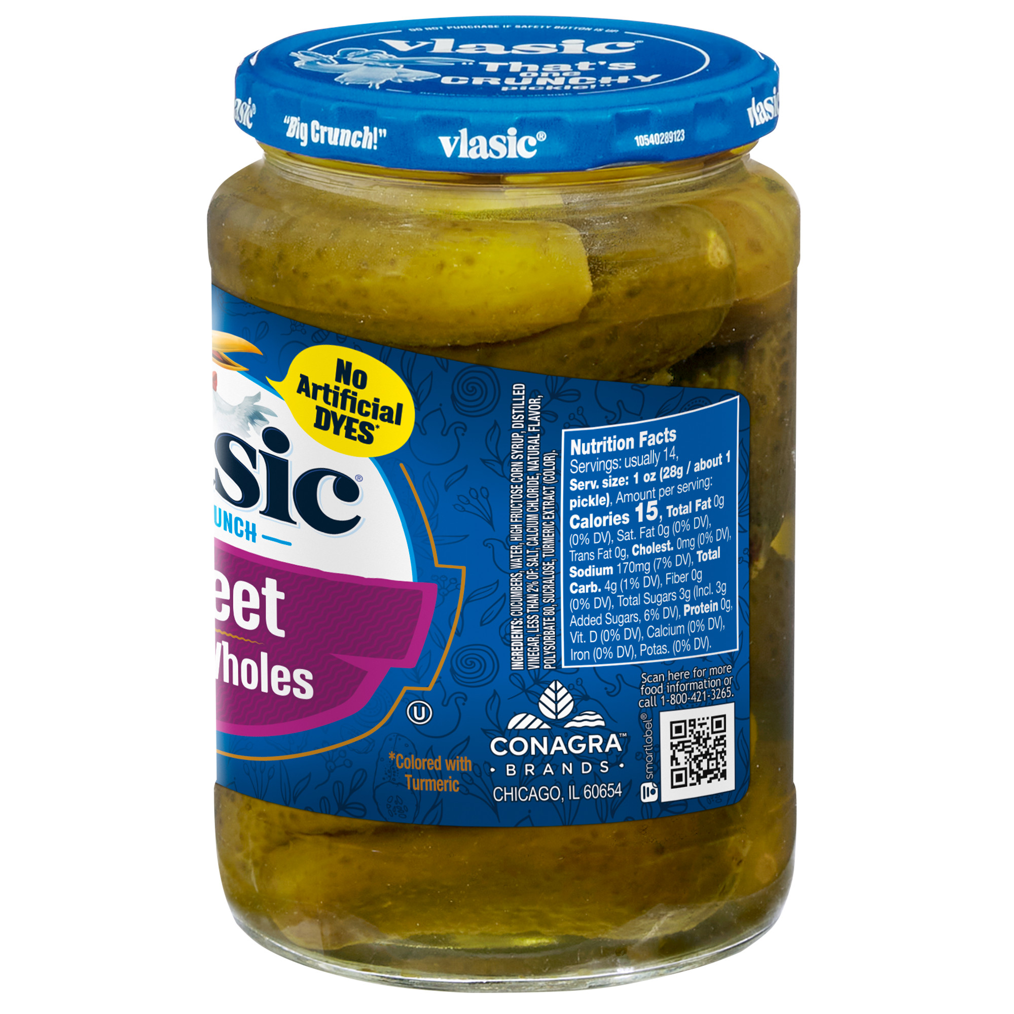 Vlasic Baby Sweet Whole Pickles, Sweet Pickles, 24 fl oz Jar thumbnail 3