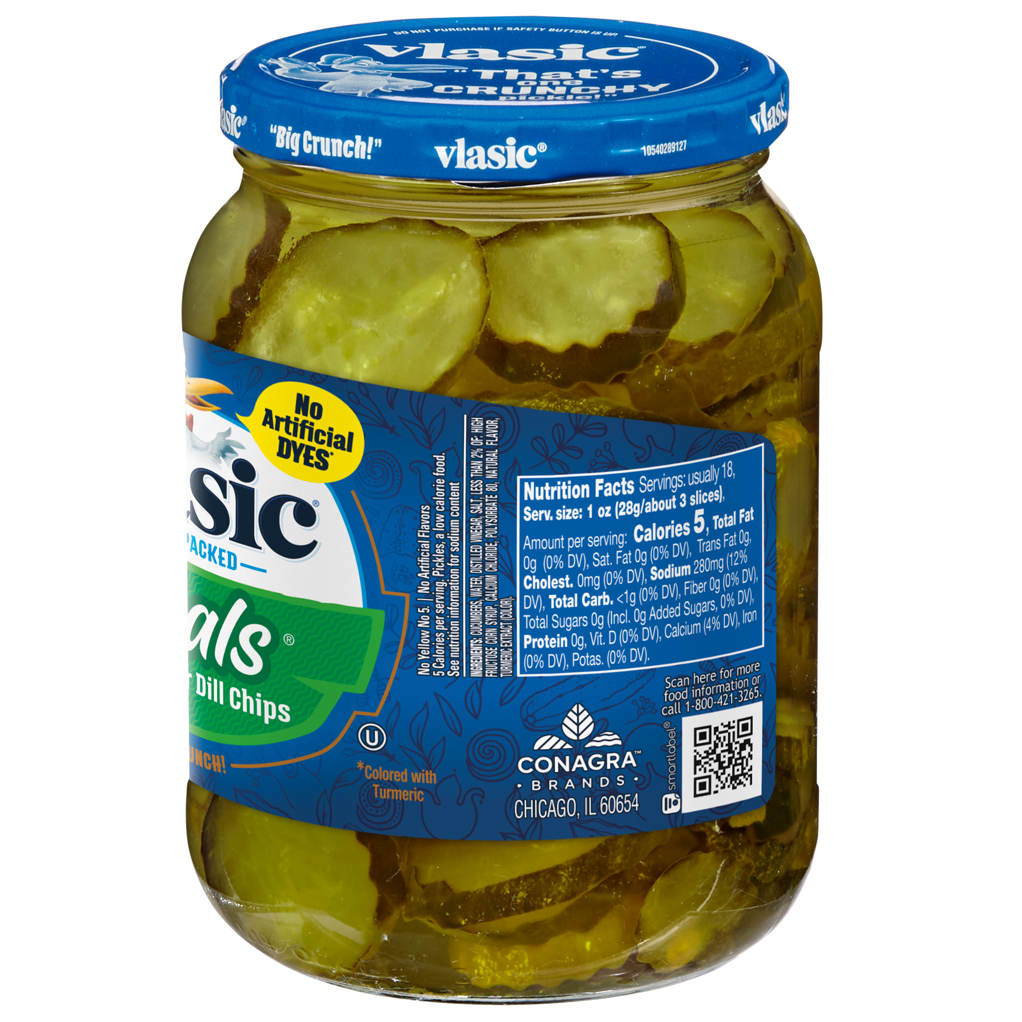 Vlasic Ovals Hamburger Pickle Chips, Dill Pickles, 32 fl oz Jar thumbnail 3