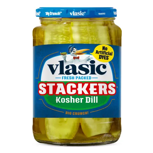 Vlasic Dill Pickle Sandwich Stackers, Kosher Dill Pickles, 24 fl oz Jar