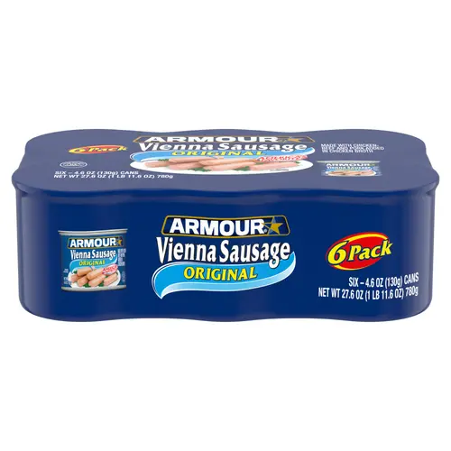 Armour Star Vienna Sausage, Original Flavor, Canned Sausage, 4.6 oz (Pack of 6)