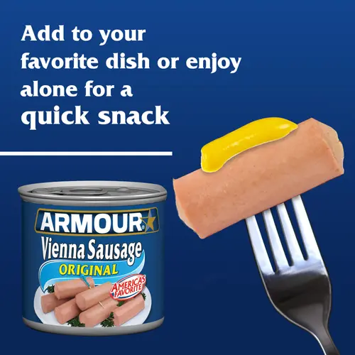 Armour Star Vienna Sausage, Original Flavor, Canned Sausage, 4.6 oz (Pack of 6) thumbnail 2