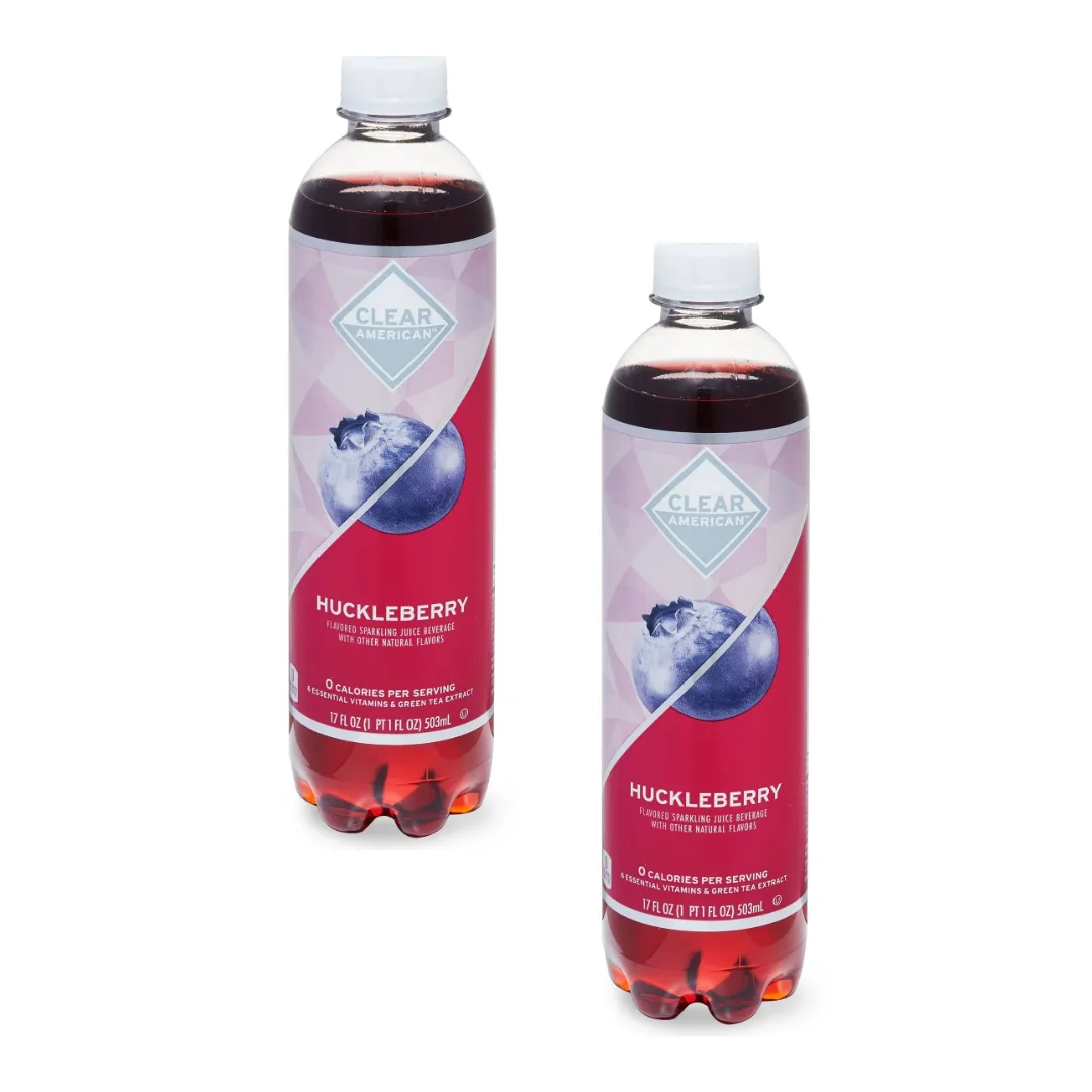 Clr. American Huckleberry Sparkling Juice, 17 Fl Oz Bottle, (Pack of 2)