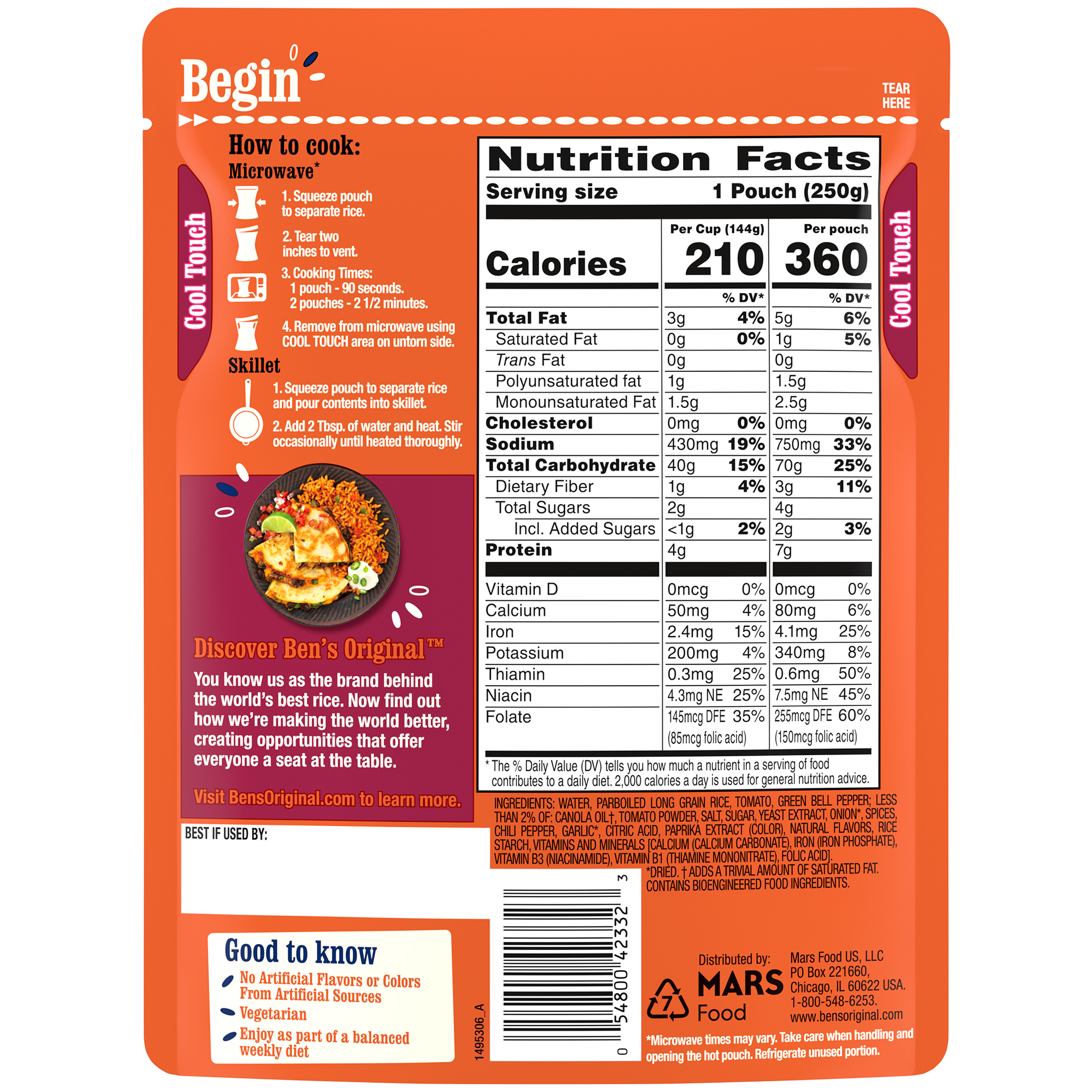 Ben's Original Ready Rice Spanish Style Flavored Rice, Easy Dinner Side, 8.8 Ounce Pouch thumbnail 3