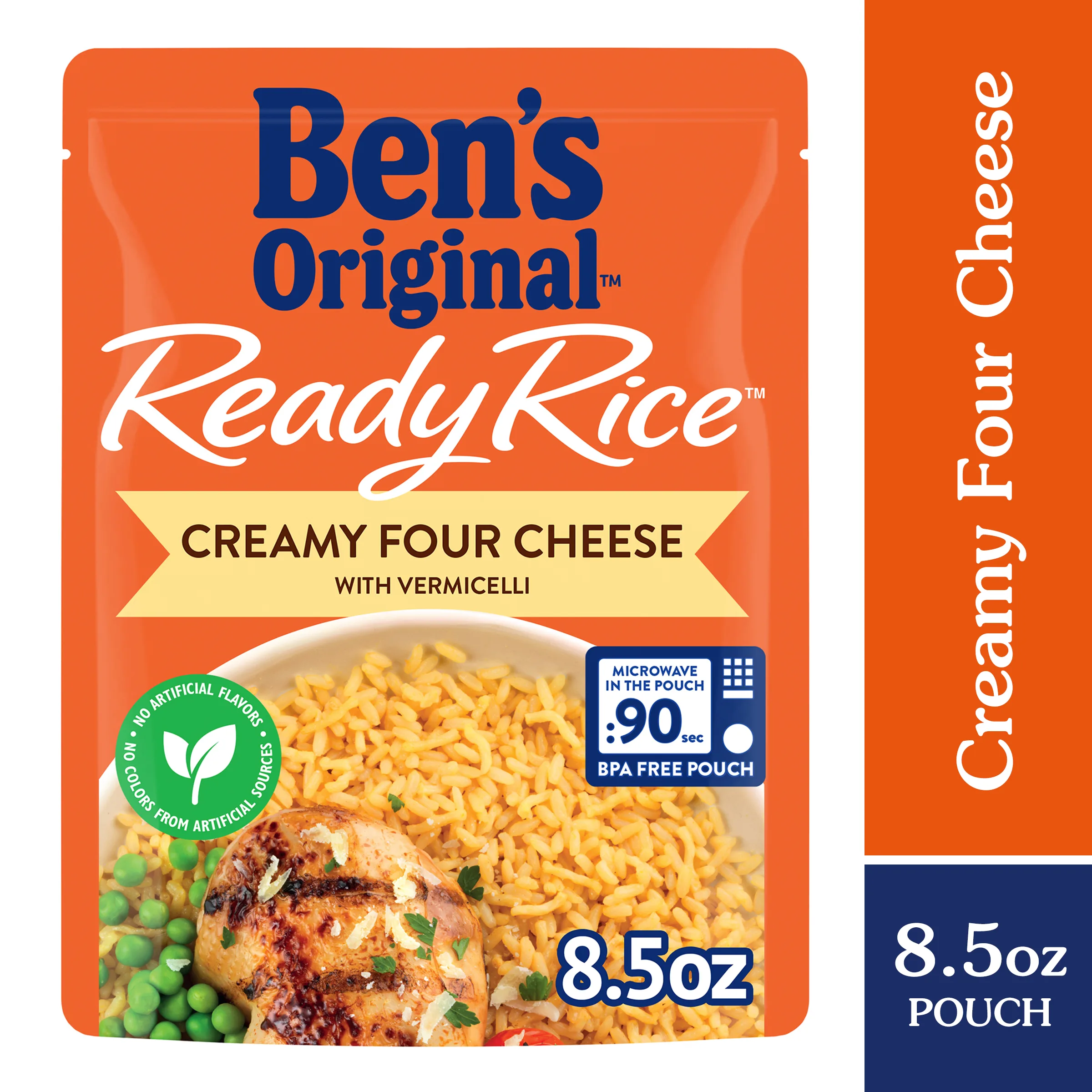 BEN'S ORIGINAL Ready Rice Creamy Four Cheese Flavored Rice, Easy Dinner Side, 8.5 oz Pouch
