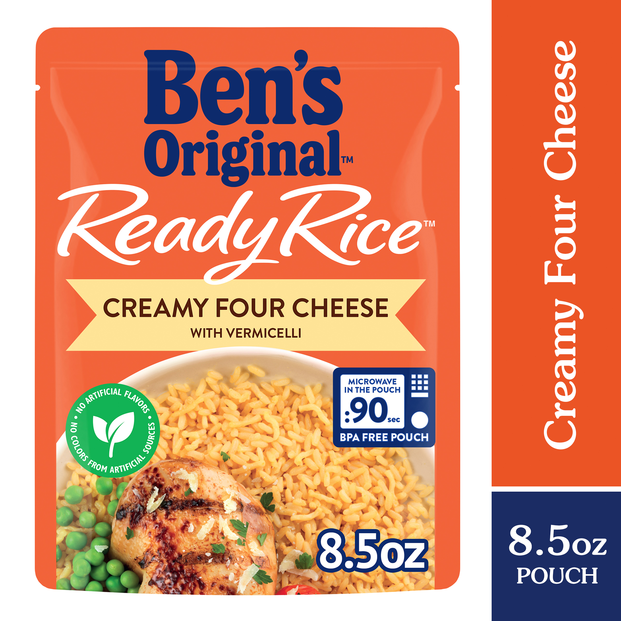BEN'S ORIGINAL Ready Rice Creamy Four Cheese Flavored Rice, Easy Dinner Side, 8.5 oz Pouch thumbnail 2