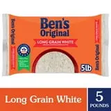 BEN'S ORIGINAL Enriched Long Grain White Rice, Parboiled Rice, 5 LB Bag