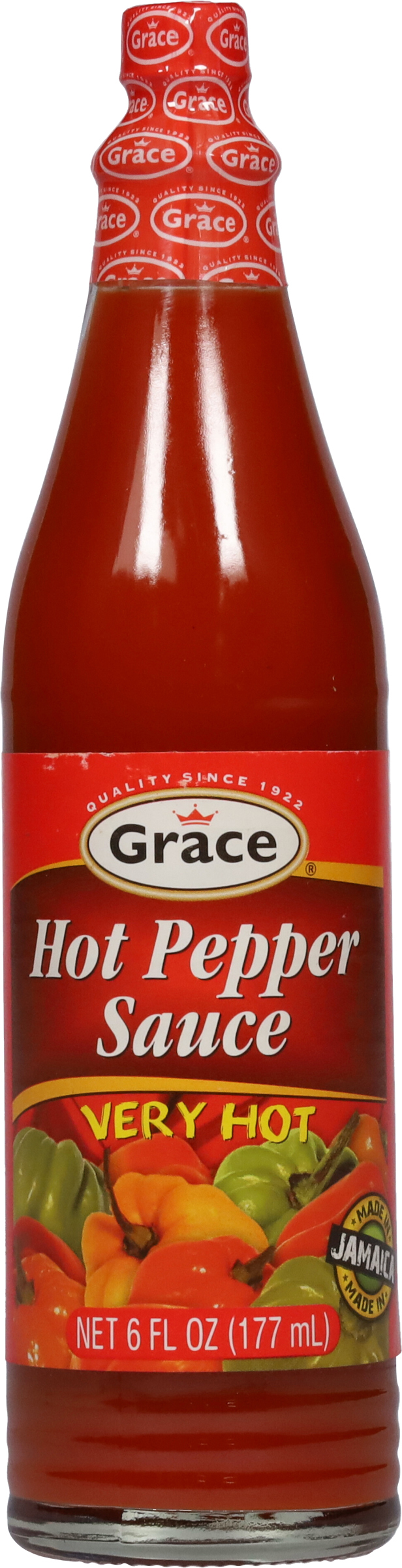 Grace Hot Pepper Sauce, 6 oz Bottle