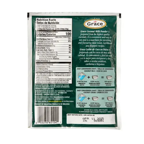 La Fe Grace Coconut Milk Powder 1.76 Oz thumbnail 2