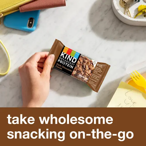 KIND Breakfast Gluten Free Dark Chocolate Cocoa Protein Snack Bars, 1.76 oz, 12 Count One Box thumbnail 4