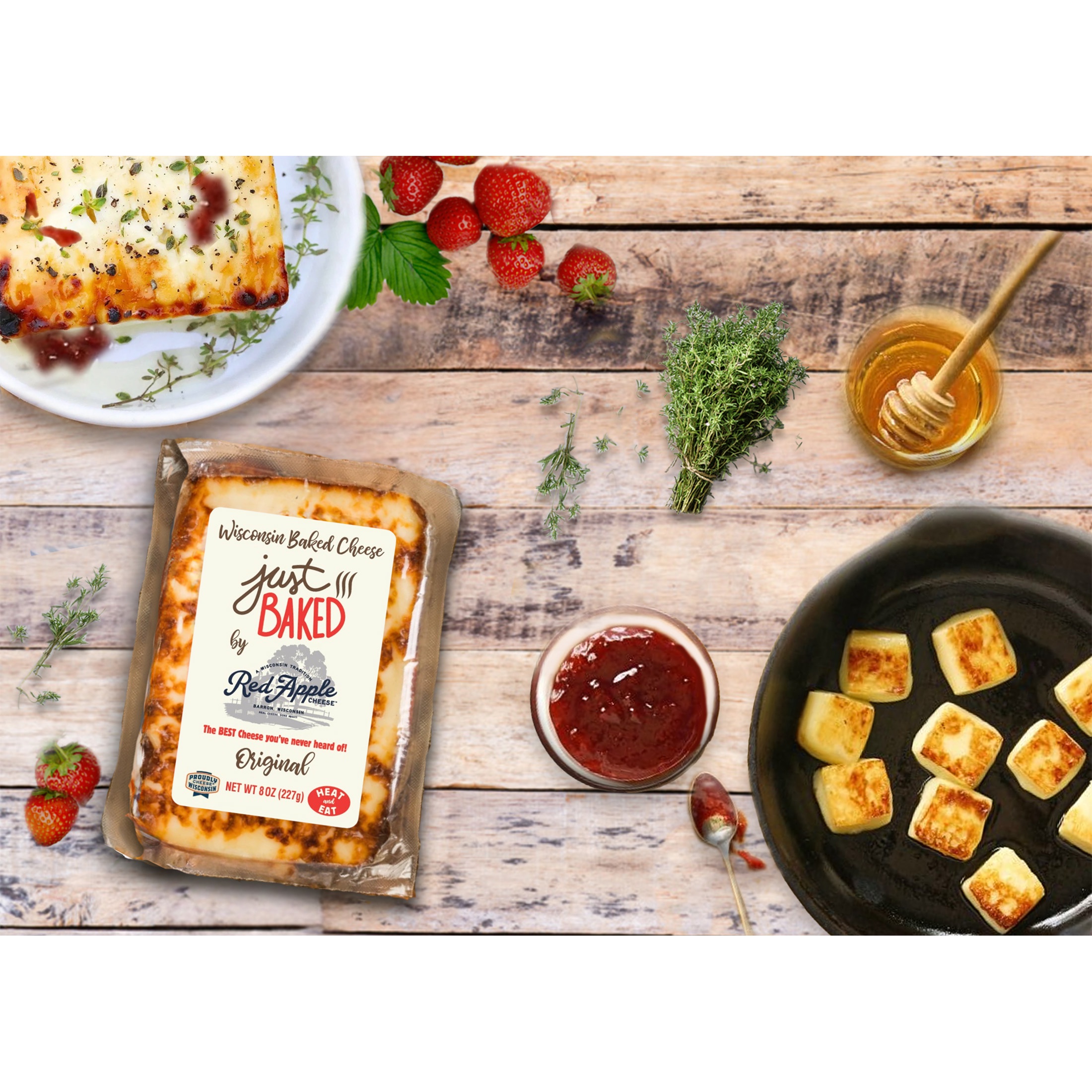 Red Apple Cheese Just Baked Original Cheese, 8oz, Block, Refrigerated thumbnail 4