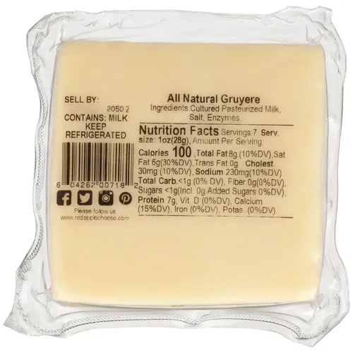 Red Apple Cheese Natural Gruyere Wisconsin CheeseÂ®, 7 oz Square thumbnail 2