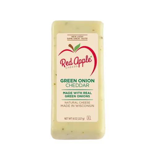 Red Apple Cheese Green Onion Cheddar Cheese, 8oz, Bar, Refrigerated