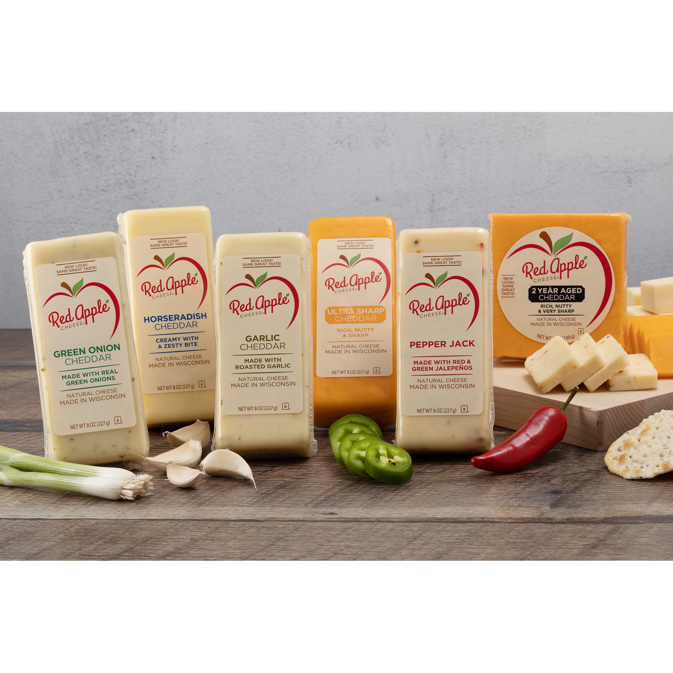 Red Apple Cheese Green Onion Cheddar Cheese, 8oz, Bar, Refrigerated thumbnail 3