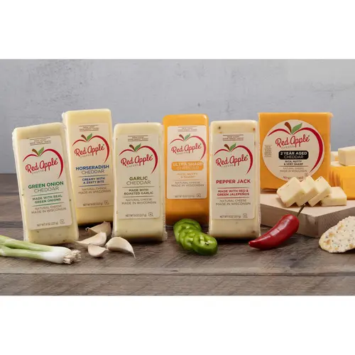 Red Apple Cheese Green Onion Cheddar Cheese, 8oz, Bar, Refrigerated thumbnail 3