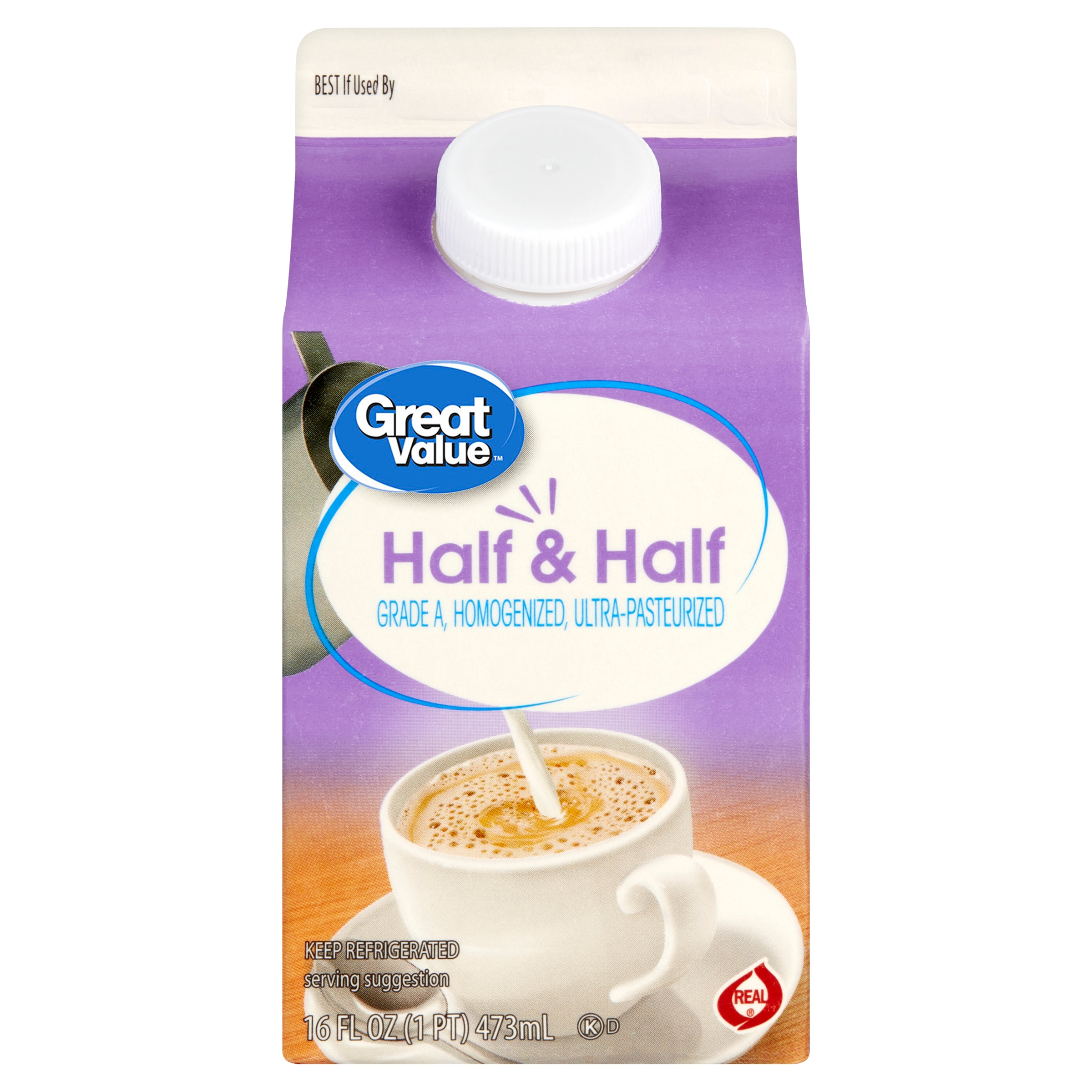 Great Value Half & Half, 16 fl oz
