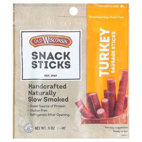 Old Wisconsin Turkey Sausage Snack Sticks, Naturally Smoked, Ready to Eat, High Protein, Low Carb, Keto, Gluten Free, 6 Ounce Re thumbnail 2