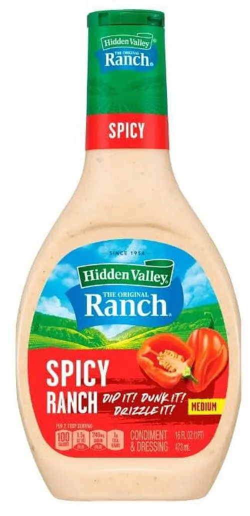 Hidden Valley Gluten Free Spicy Ranch Salad Dressing, 16 fl oz, Pack of 1
