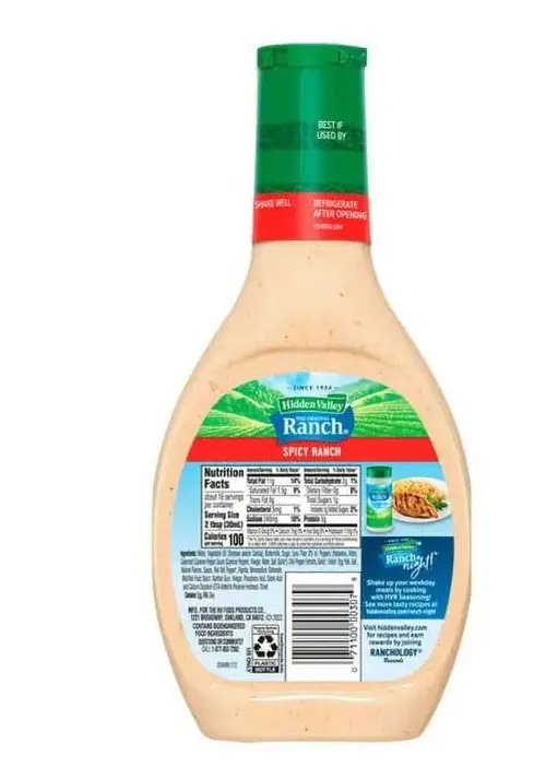 Hidden Valley Gluten Free Spicy Ranch Salad Dressing, 16 fl oz, Pack of 1 thumbnail 2