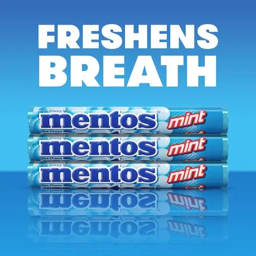 Mentos The Chewy Mint Candy - Mint Flavor 1.32oz Rolls - 15 Rolls thumbnail 3